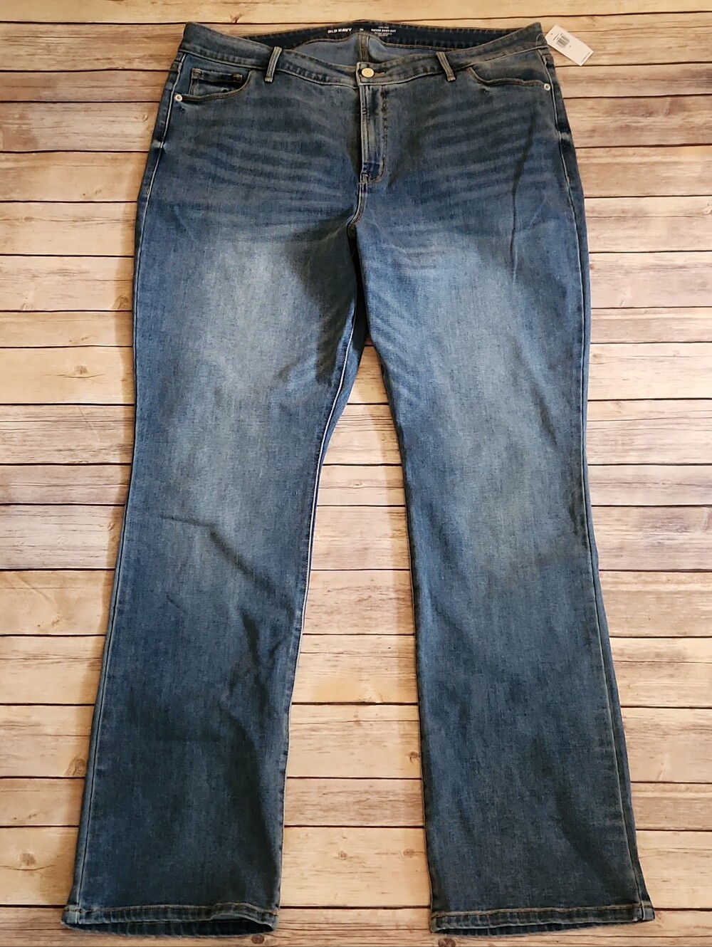 Old Navy High-Rise Kicker Boot-Cut Blue Wash Jean Size 18